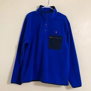 Polo fleece funnel neck overhead sweater